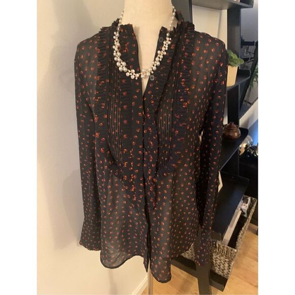 Ann Taylor sheer blouse printer size xs - Picture 1 of 4